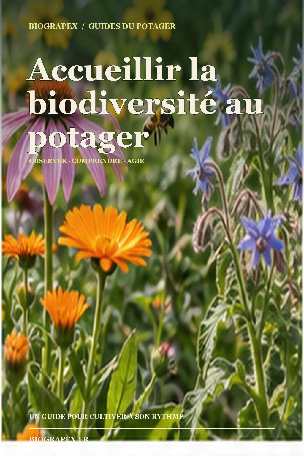 Couverture illustrée de l’ebook Accueillir la biodiversité au potager