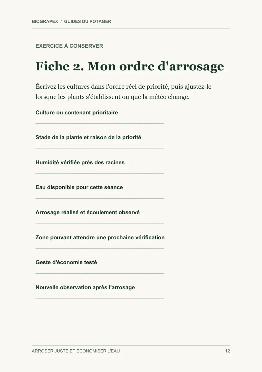 Fiche pratique du guide Arroser juste et économiser l'eau