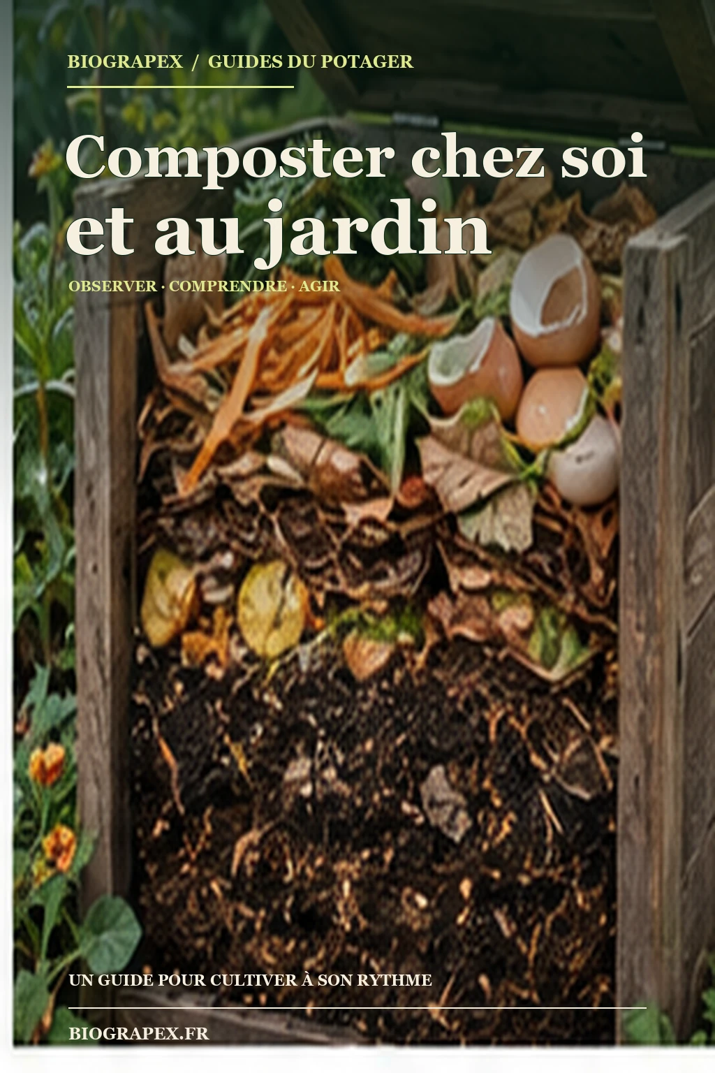 Couverture illustrée de l’ebook Composter chez soi et au jardin