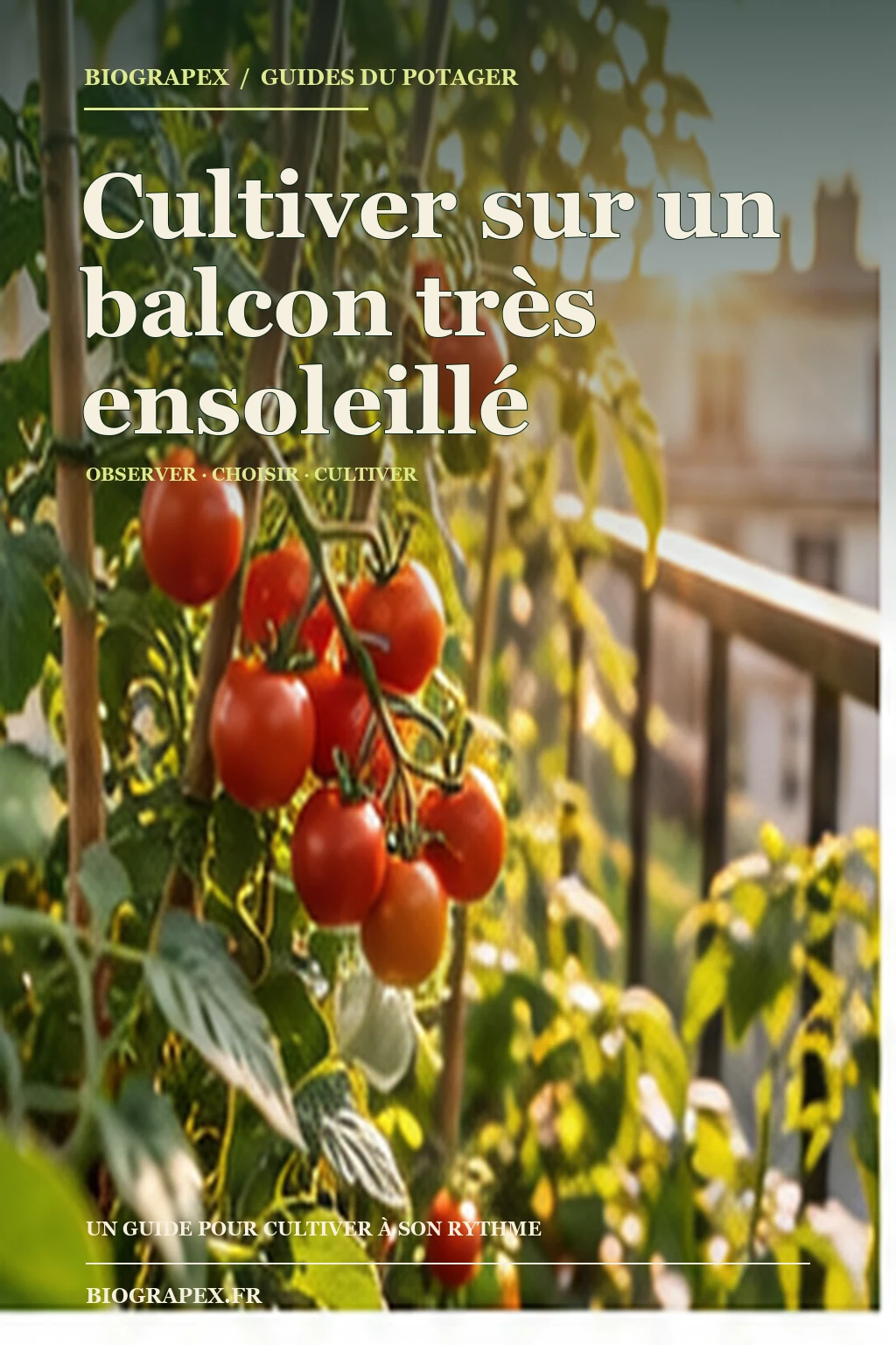 Couverture illustrée de l’ebook Cultiver sur un balcon très ensoleillé