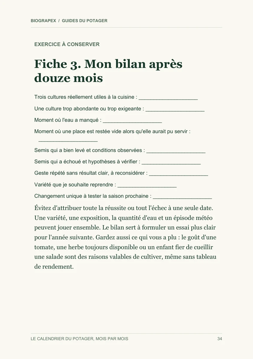 Fiche pratique du guide Le calendrier du potager, mois par mois