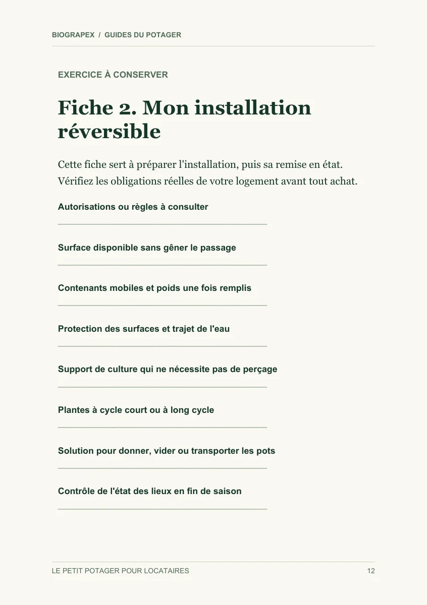 Fiche pratique du guide Le petit potager pour locataires