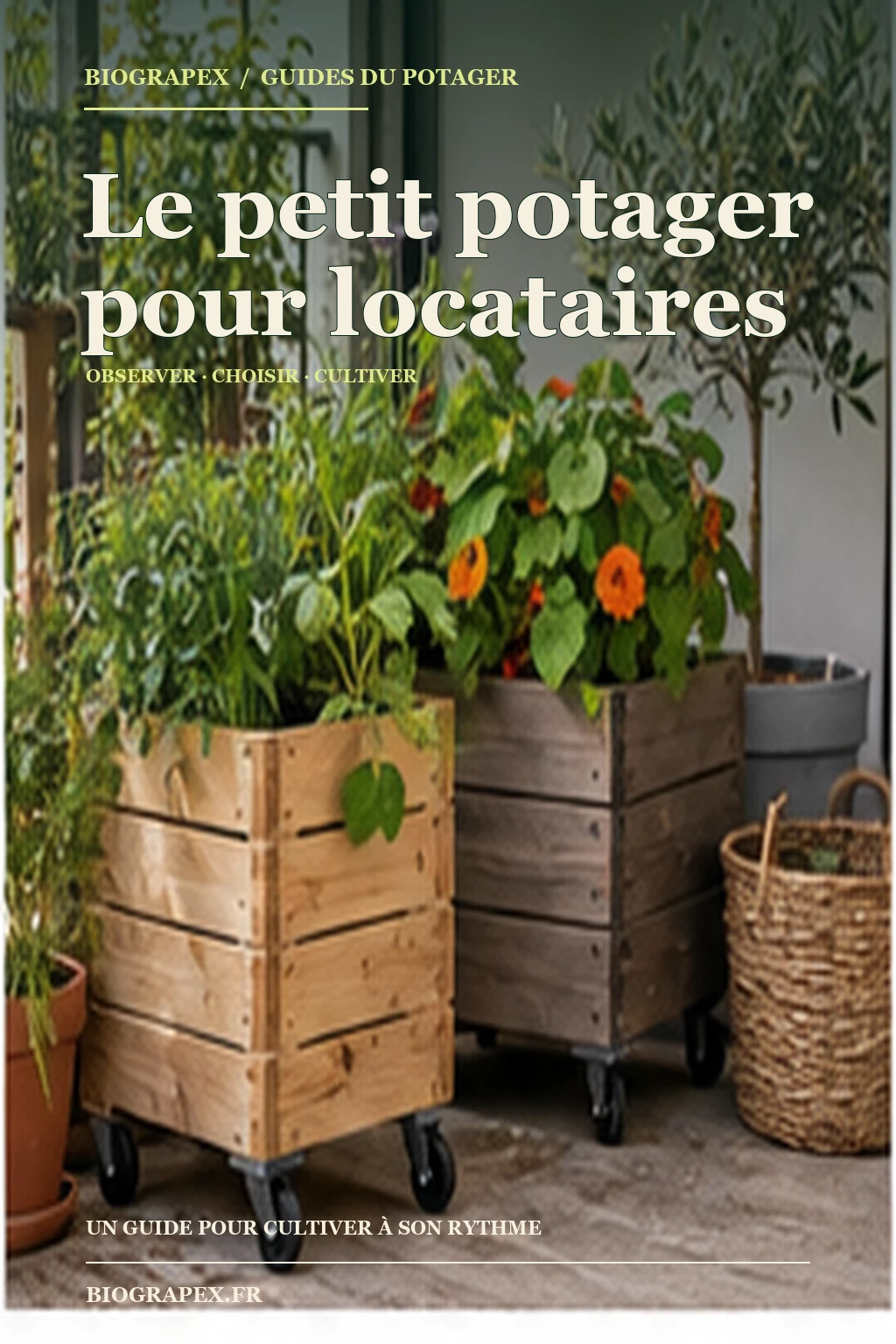 Couverture illustrée de l’ebook Le petit potager pour locataires