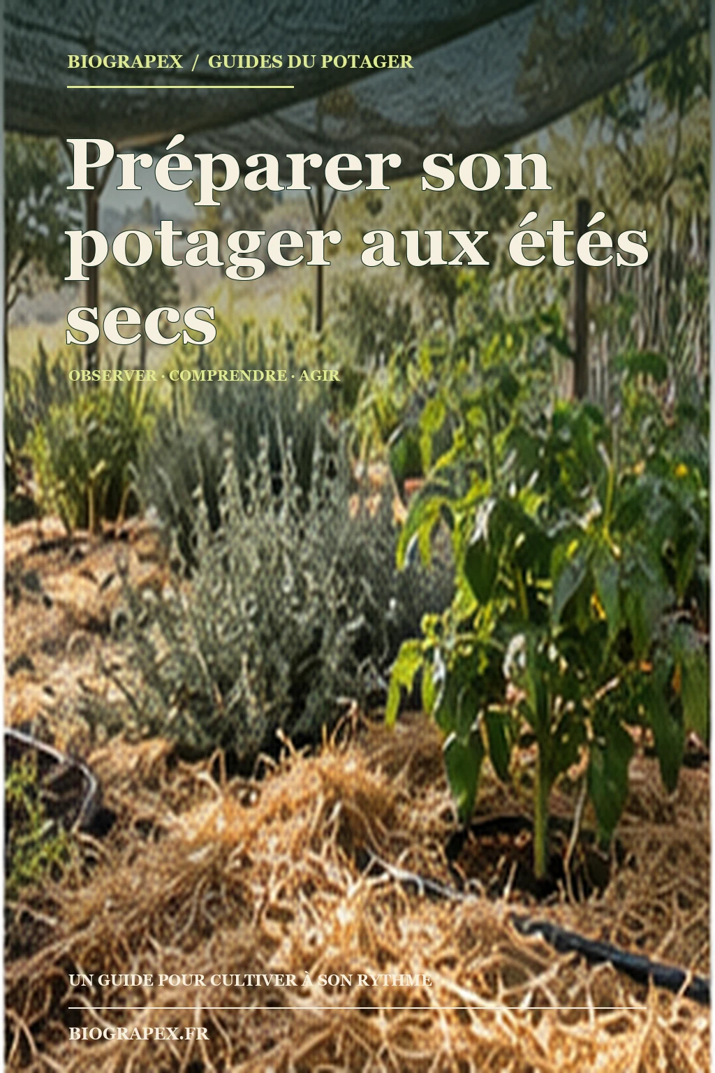 Couverture illustrée de l’ebook Préparer son potager aux étés secs