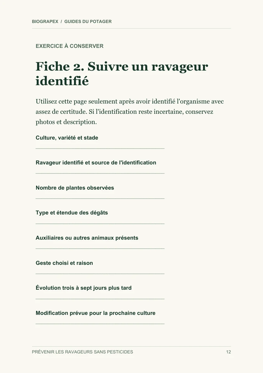 Fiche pratique du guide Prévenir les ravageurs sans pesticides
