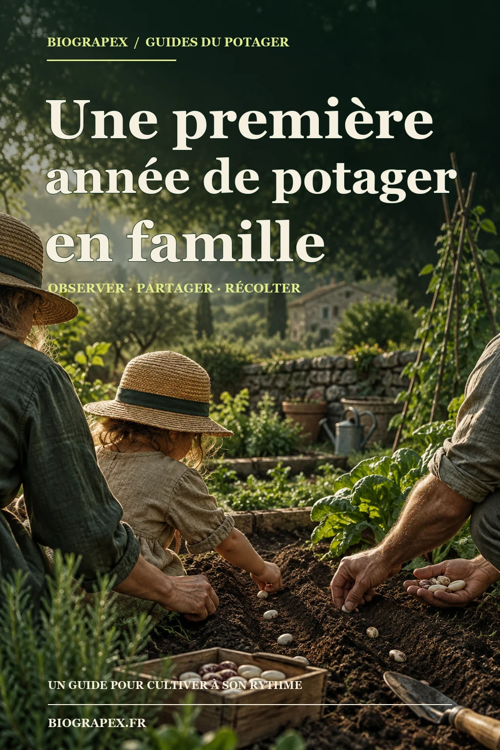 Couverture illustrée de l’ebook Une première année de potager en famille
